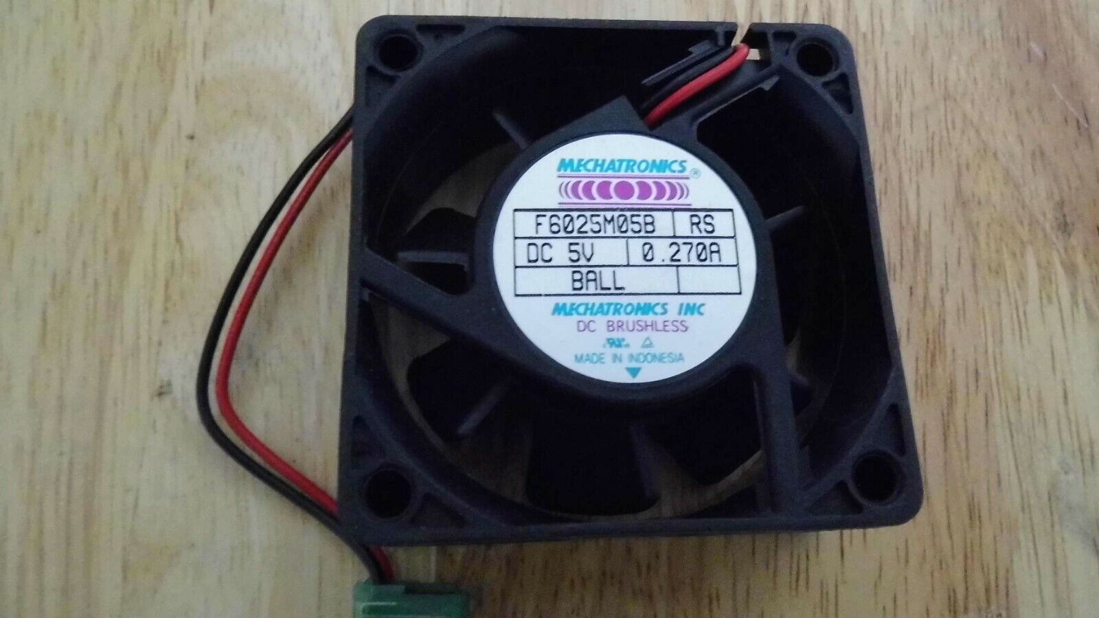 Mechatronics F6025M05B, 60 mm Axial Fan 5Vdc 17CFM 28dBA 3300RPM many in stock Mechatronics F6025M05B, 60 mm Axial Fan 5Vdc 17CFM 28dBA 3300RPM many in stock